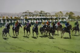 Ken Hayes Watercolour Signed Titled verso"Out of the starting gate"23 cm x 33 cm