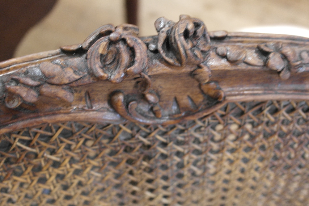 A Late 19th Century French Bergere Tub Chair:
of small proportions, the frame carved with acanthus - Image 3 of 5