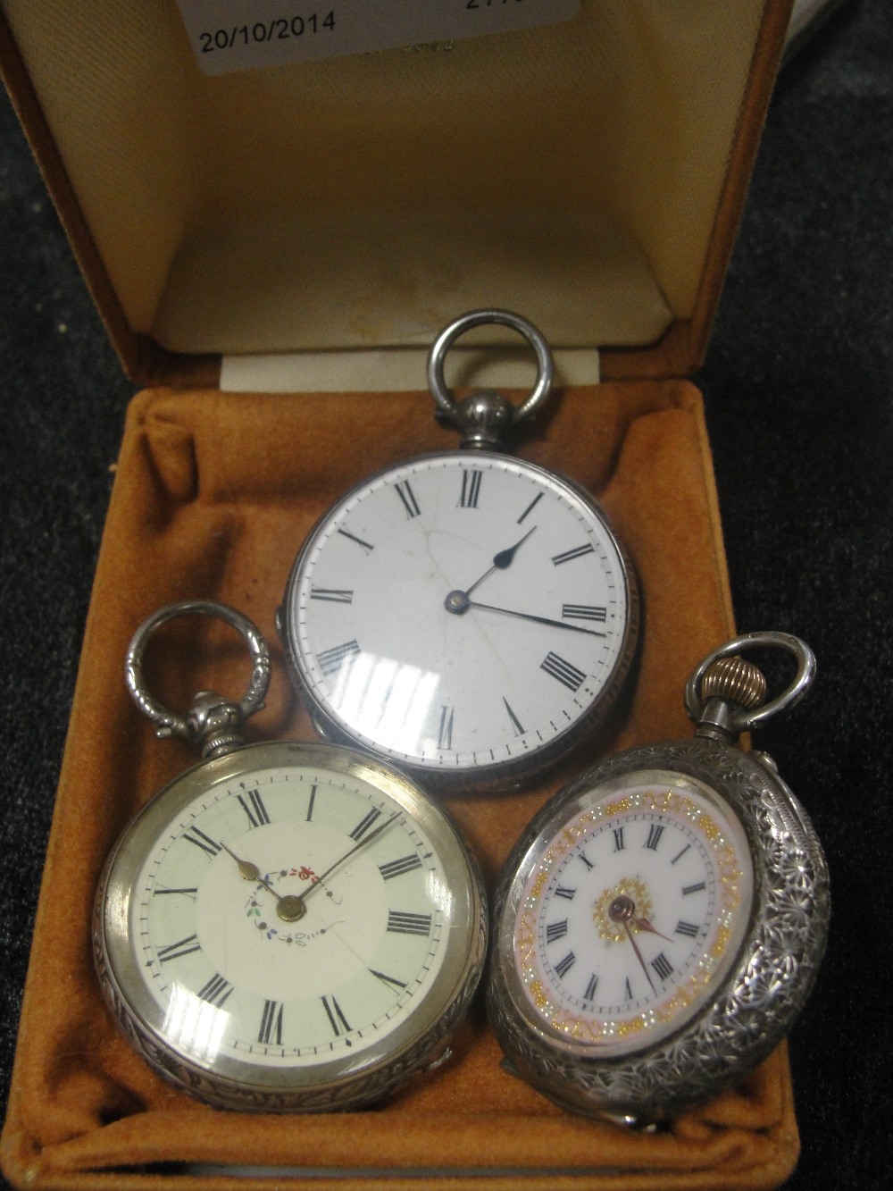 Three HM silver ladies pocket watches