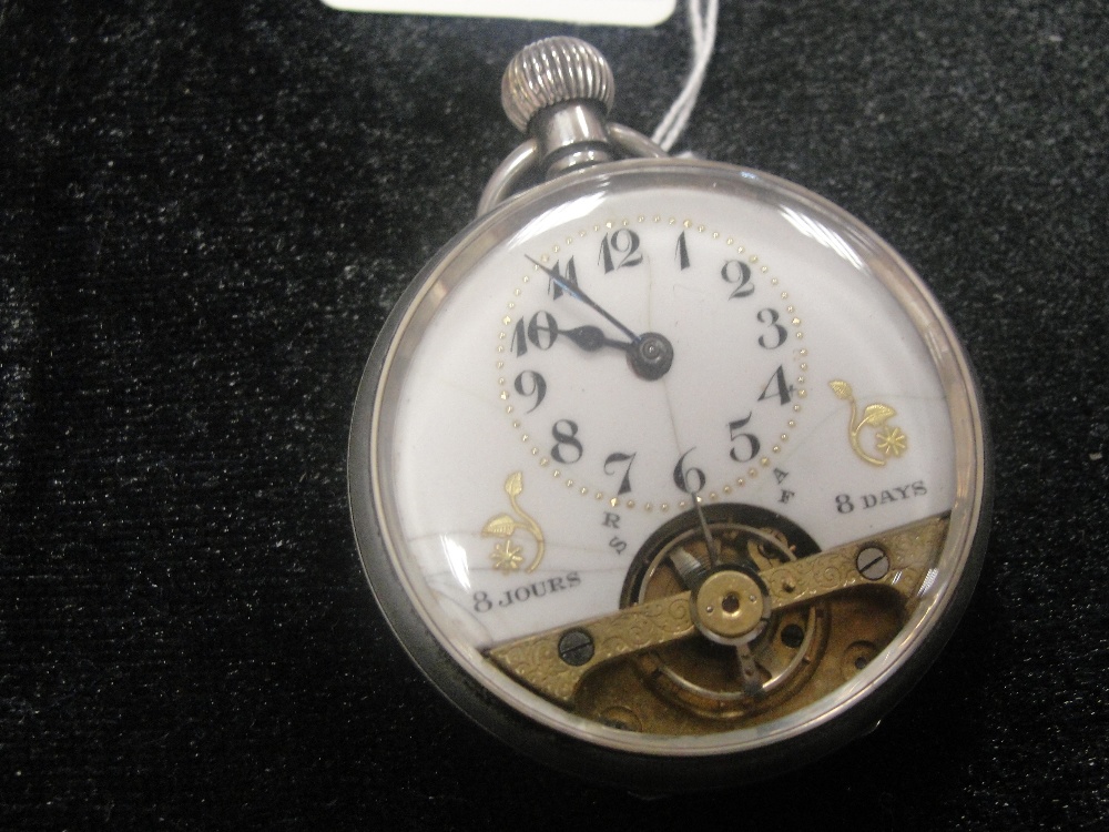 A HM silver Hebdomas eight-day pocket watch