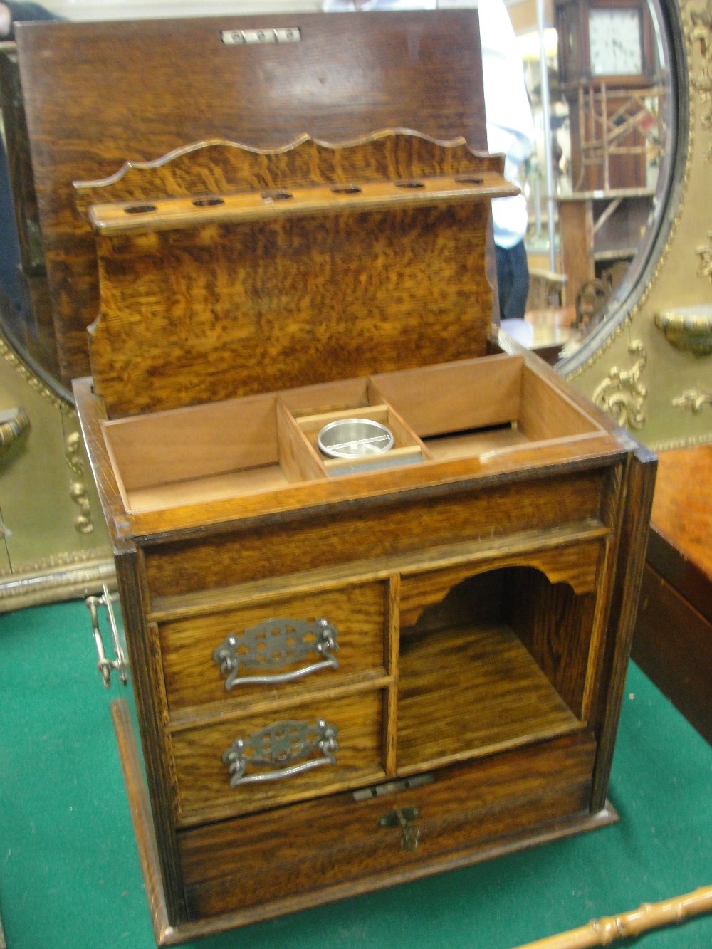 An oak smoker's cabinet, c1920