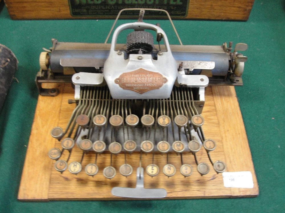 A Blickensdorfer Featherweight aluminium ball-type prototype typewriter, c1900