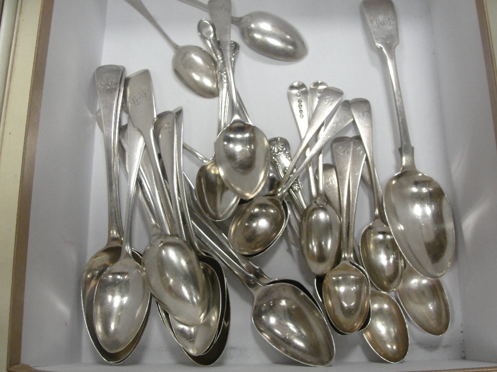 A large quantity of HM silver flatware, mostly 'Georgian' silver