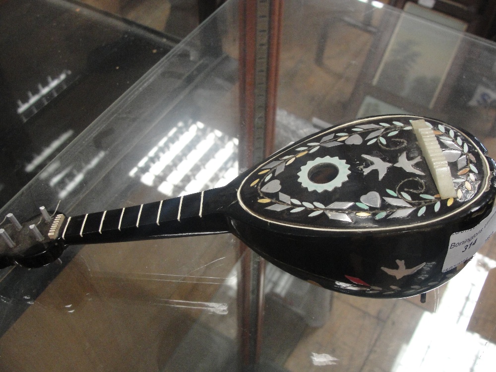A tortoiseshell mandolin