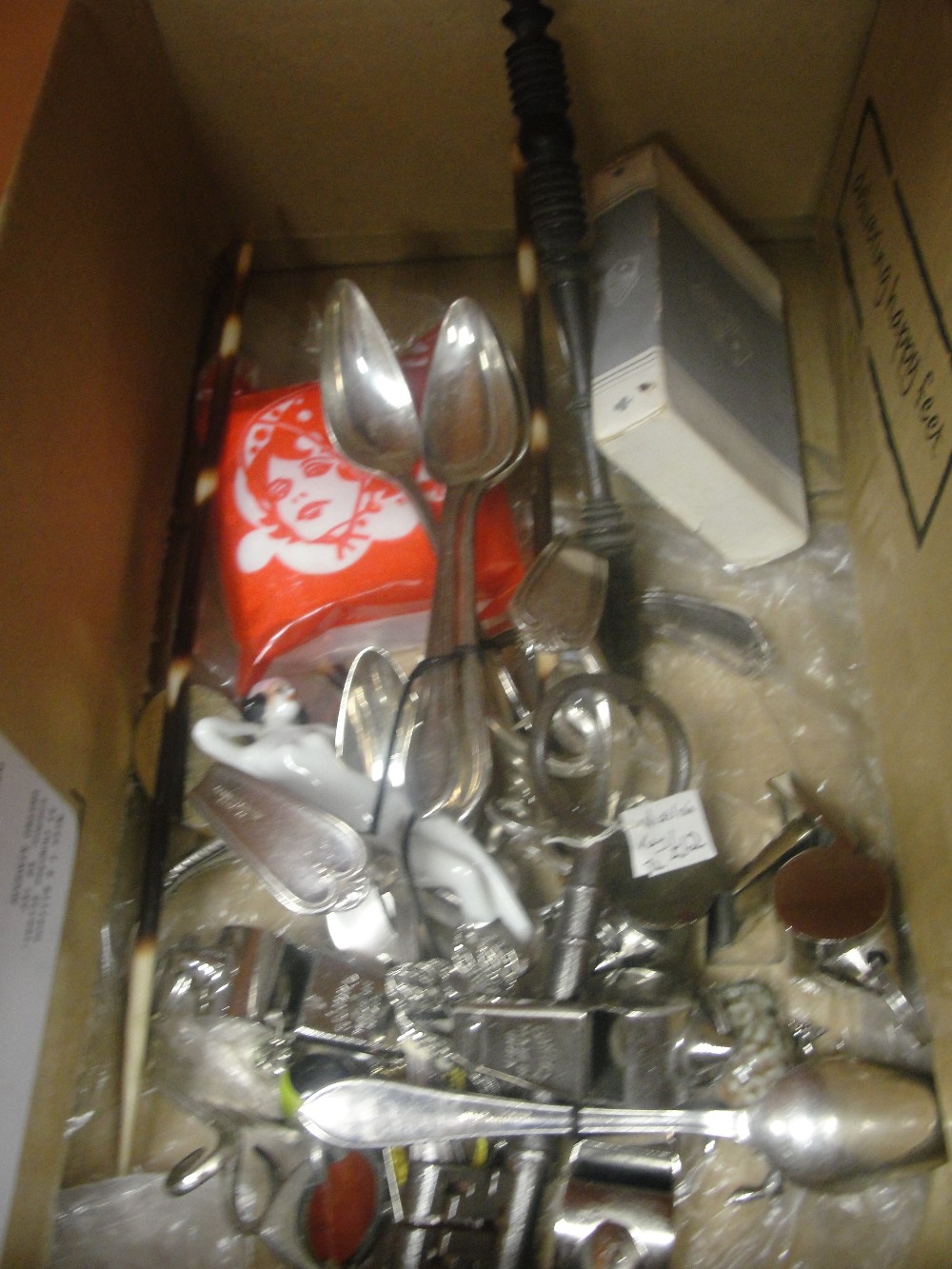 A box of odds to inc Victorian bodkins, whistles etc