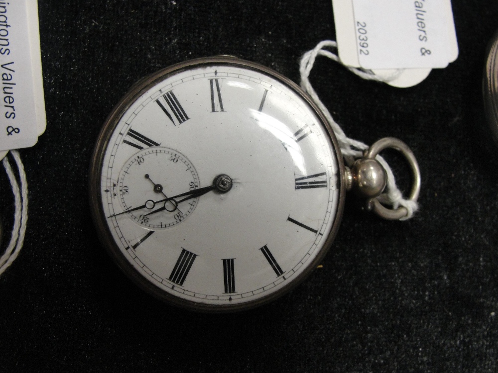 A silver pocket watch by R B Kirby Matton No 52858