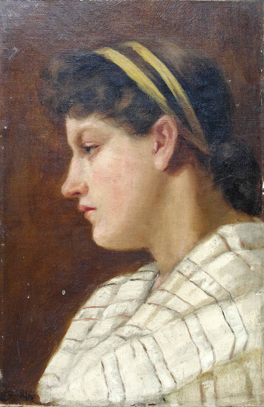 Attributed to Carl von Blaas (1815-1894):
Portrait of a lady, signed with initials & dated lower