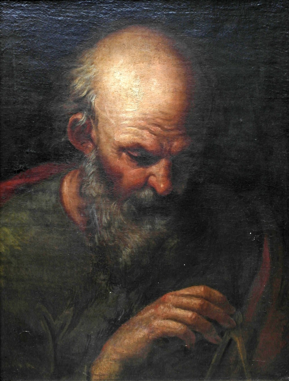 Continental School (17th century):
Portrait of Saint Jerome, oil on canvas, H 55 x W 42 cm