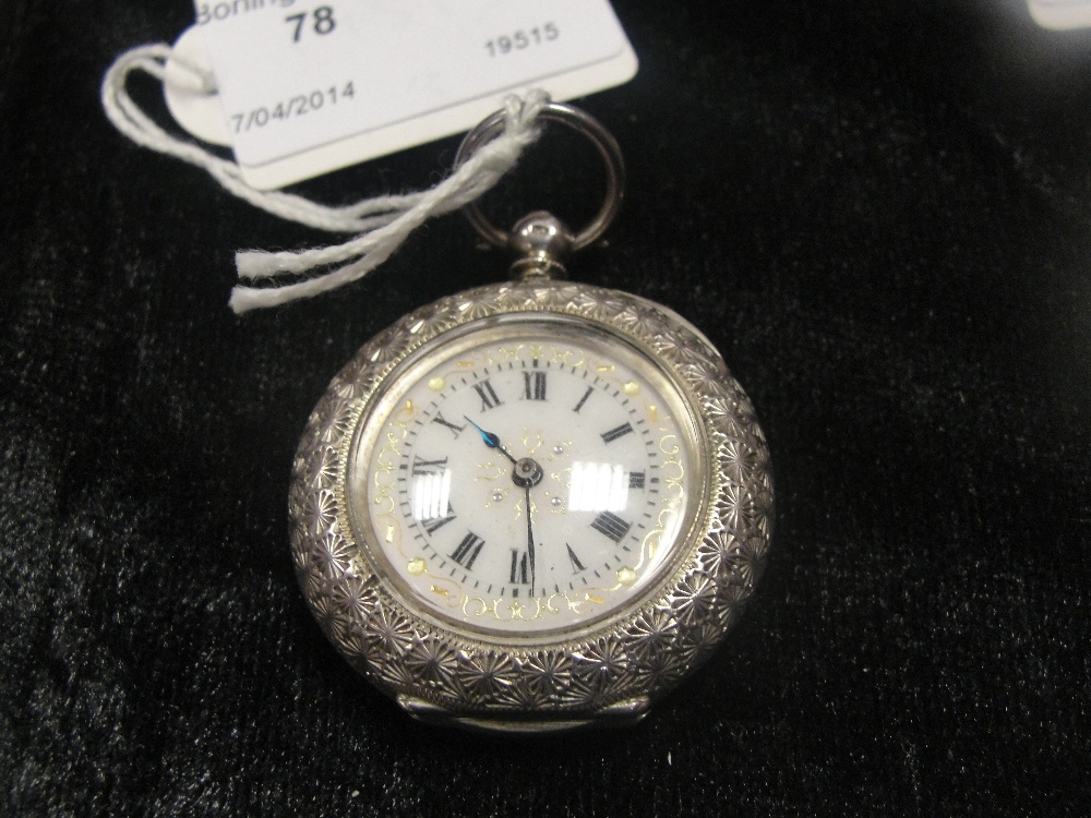 A HM silver ladies pocket watch, c1880