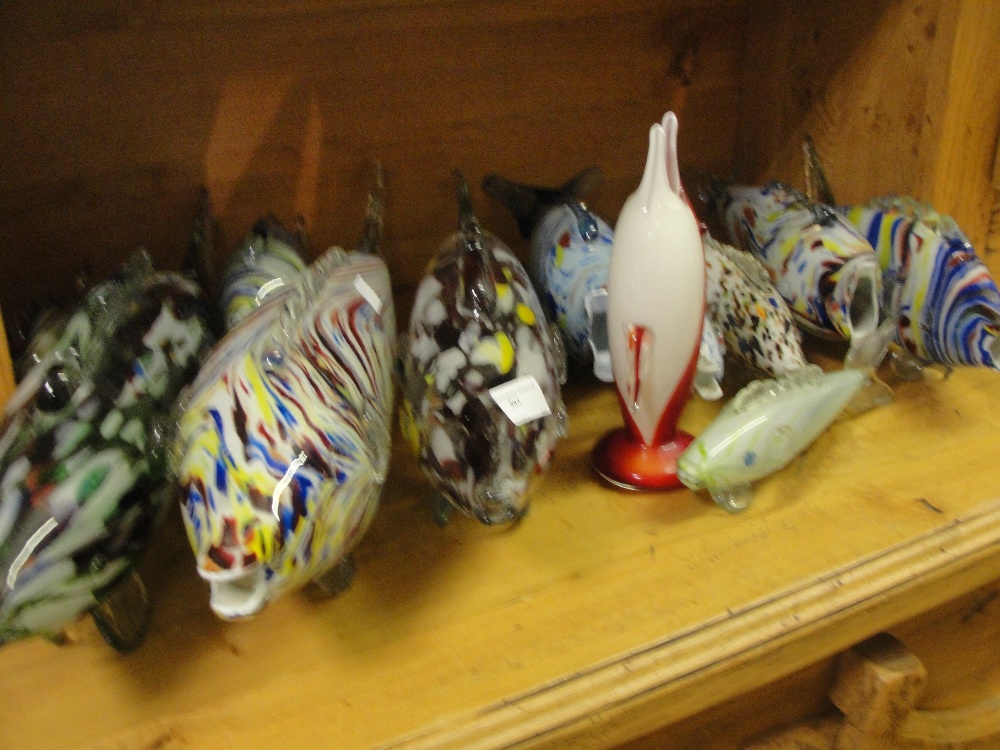 12 glass Murano fish