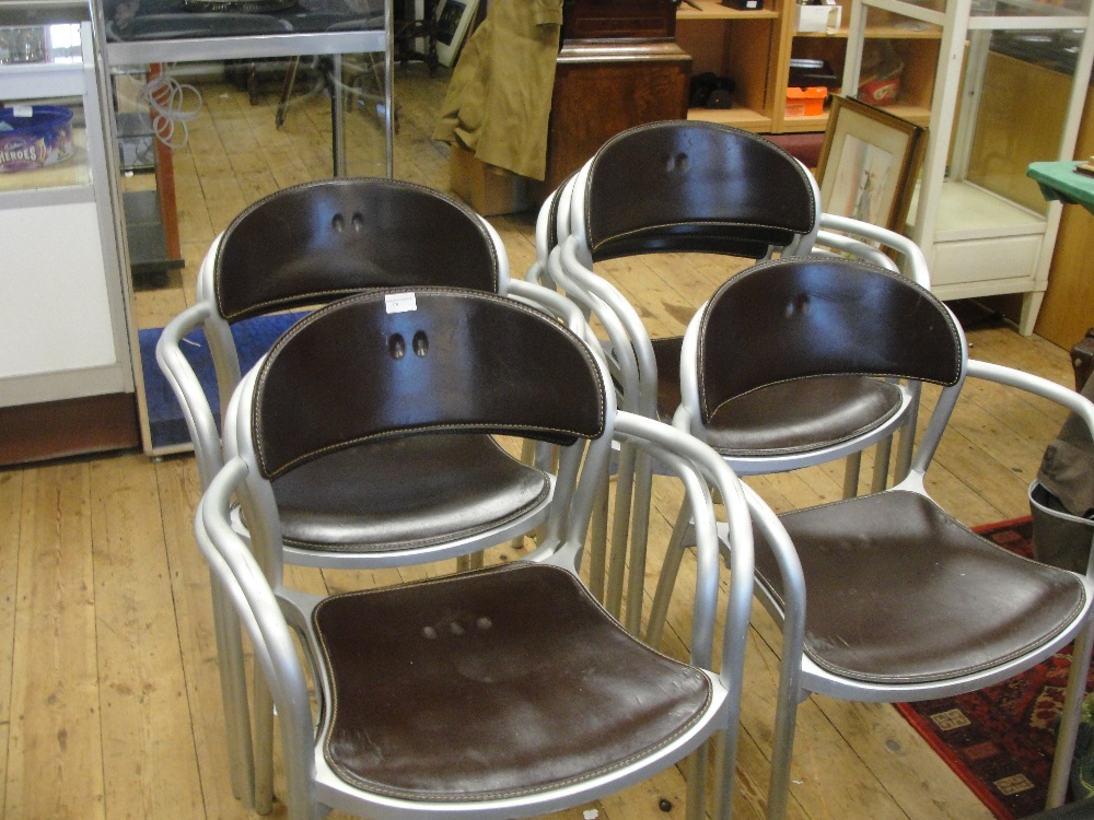 A set of eight modern chairs by Arper