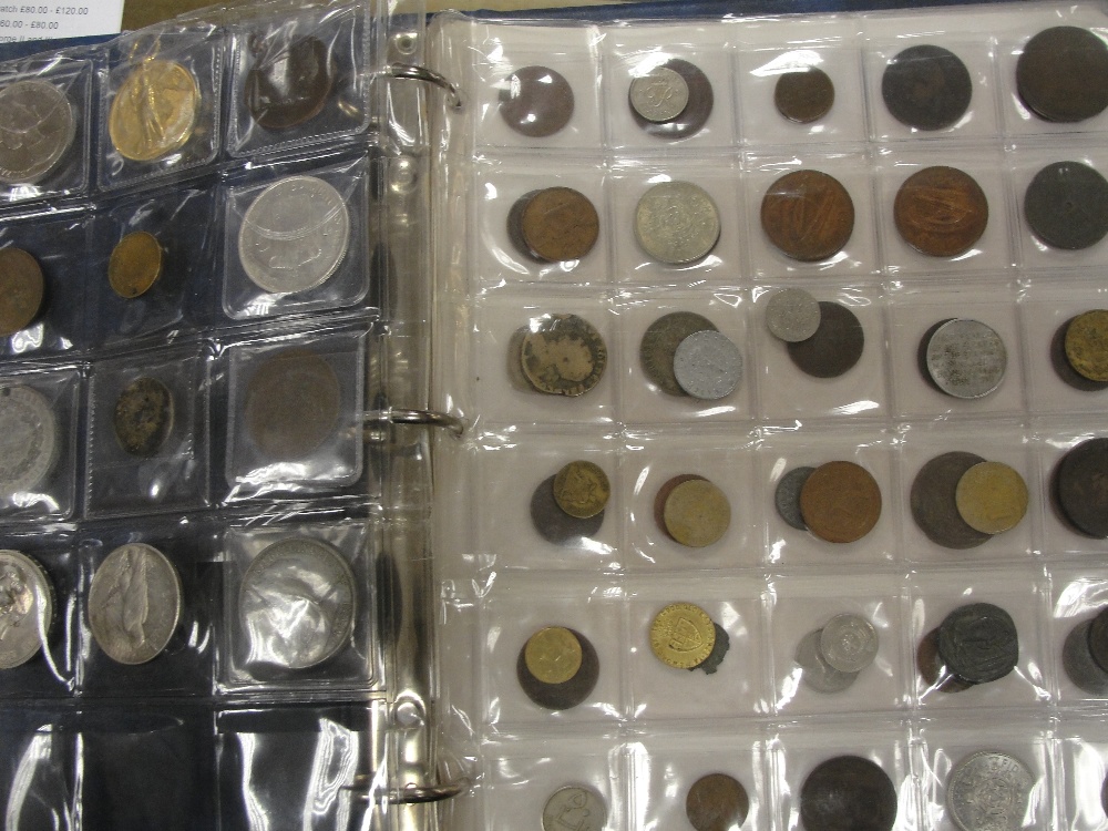 A folder of coins to inc a WWI VM to Sepoy 2151 Data Ram 5 Russ FX