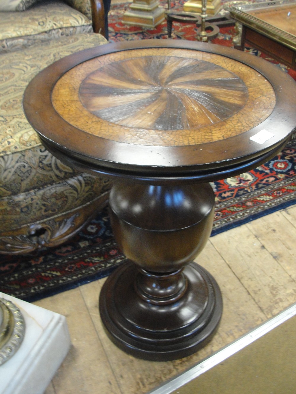 A 20th century side table with inlaid top