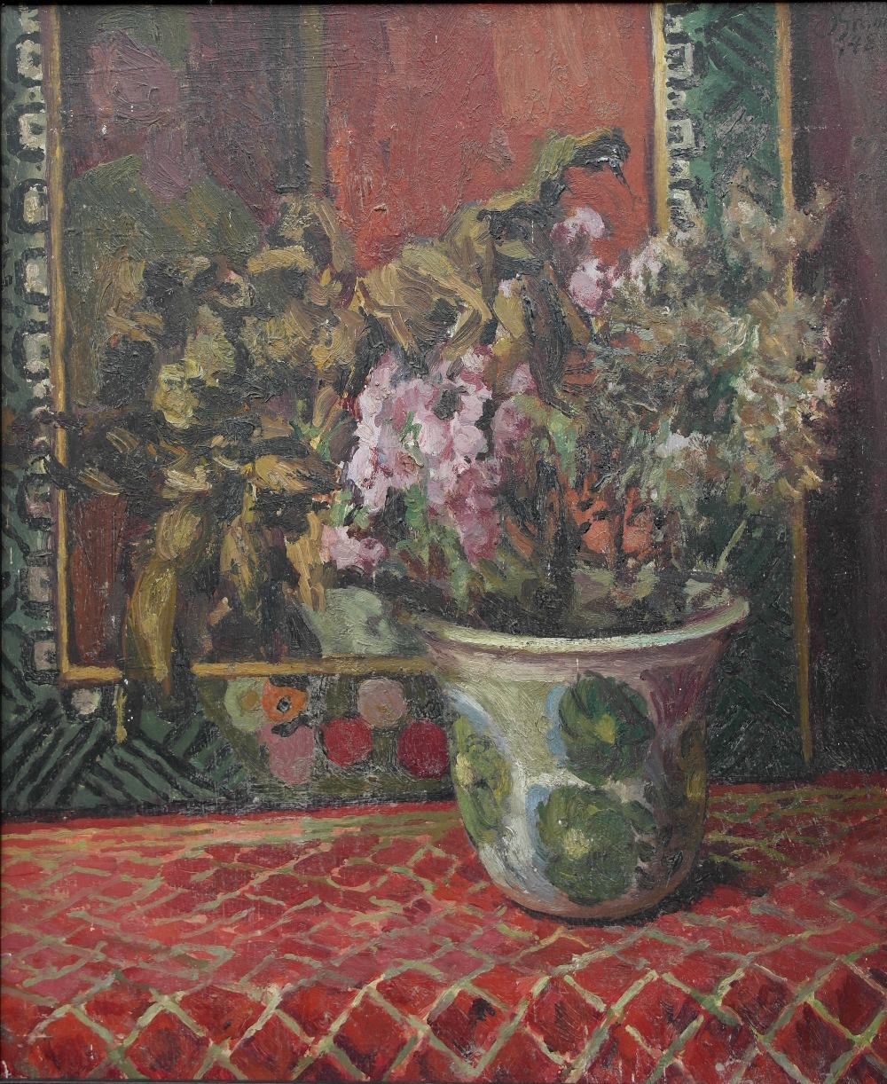 Duncan Grant (British, 1885-1978):
Floral still life, oil on panel, signed upper right & dated '