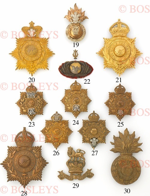 Royal Marine Light Infantry / RM Chatham Division Band ORs helmet plate circa 1905-50. A good die-