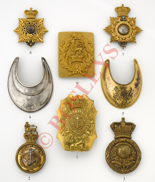 Royal Marine Light Infantry Victorian OfficerÕs shako plate circa 1866-78. A very fine and scarce