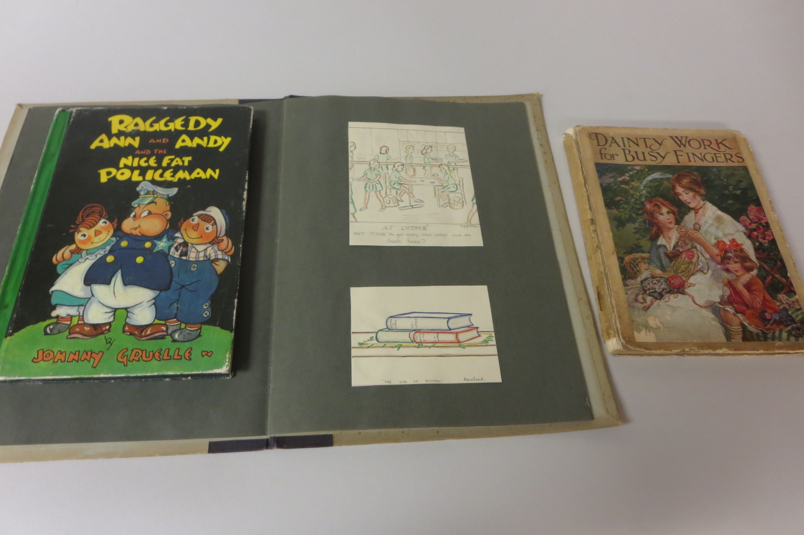 A bound collection of Humorous Drawings by the Students of 1947-48 to Miss Gwynn.  All the