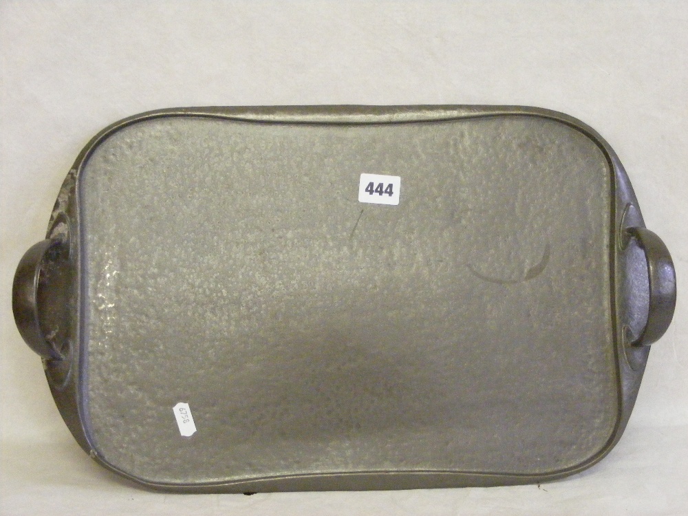 A vintage English pewter double handled tray.