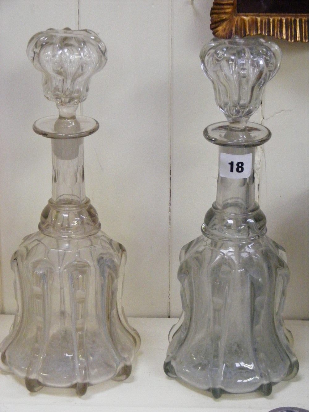 A pair of impressive late Victorian decanters of shaped form.