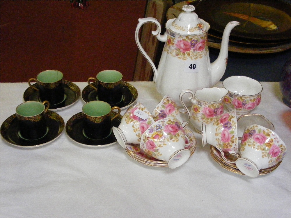 A six place setting Royal Albert tea service in 'Serena' pattern, together with a set of four