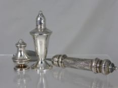 Miscellaneous Silver including a silver handled single salad server, pepper, salt, two chains,