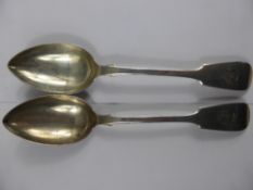 A Pair of Solid Silver Serving Spoons, Sheffield hallmark, John Round & Sons, dated 1899/1900,