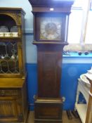 William Wood Nailsworth Longcase Clock, the eight day, oak cased clock with a brass  silvered dial