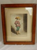 A late 19th century watercolour depicting a cavalier, possibly signed W Tofliauv `85, framed and