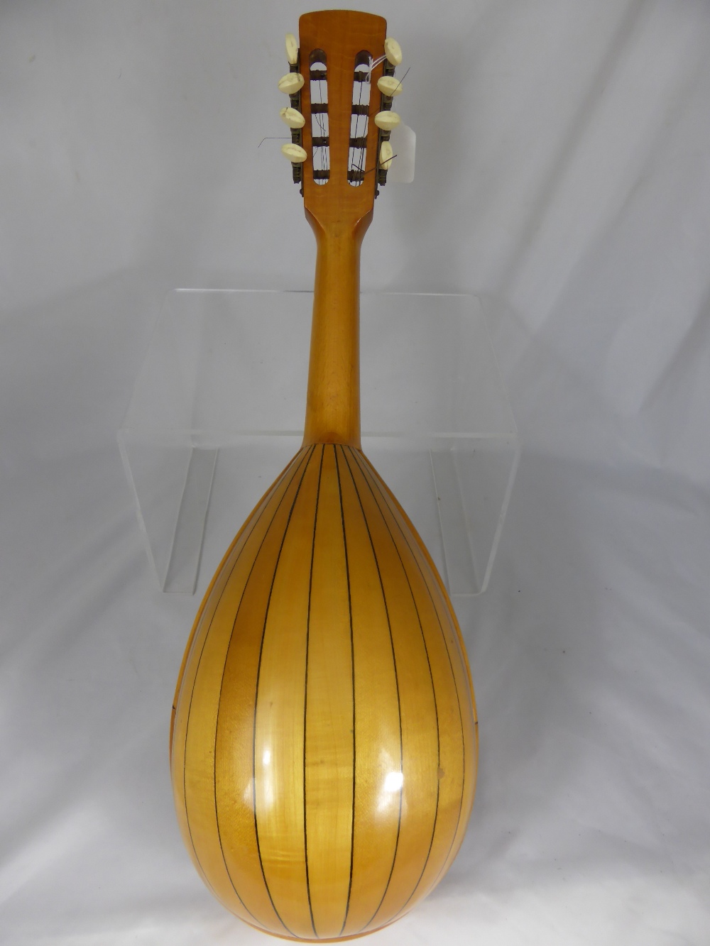 A Vintage Lignatone Czechoslavakia Round Back Mandolin with decorative banding. - Image 2 of 2