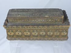 A 19th Century Afghan Stationery Box, with fitted interior and secret drawer, hand painted with