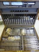 A complete Mappin & Webb set of flatware in the original oak presentation box together with