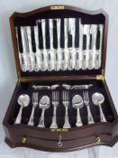 A complete set of Viners of Sheffield flatware, comprising six stainless steel, table forks, six