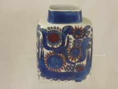 Royal Copenhagen `Aluminia` Ceramic Vase, designer Berte Jessen, nr 435/3121, approx 19 cms.