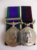 A pair of medals awarded to Corporal T R Barnes Royal Air Force, General Service Medal 162 - 2007 (