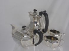 A Four Piece Silver Plated Tea Set, comprising tea pot, coffee pot, milk jug and sugar bowl. m.m CG