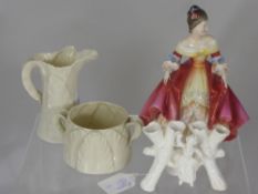 A Royal Doulton Figurine of a Southern Belle, No. 8N2229, together with a Royal Worcester trinket