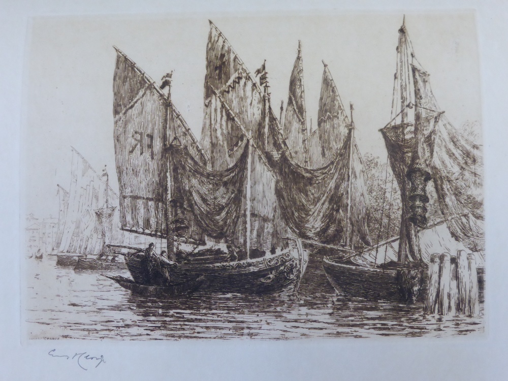 Bound Folio Etchings, Venice by Ernest George (1839-1922), a limited edition issue of 300 published