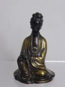 Late 19th Century Japanese Figure, depicted seated holding a scroll, approx 16 cms.