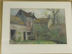 W J Craven, Four original watercolours on paper, depicting a Fishing village, Farm cottages, a