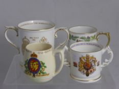 Miscellaneous Coronation Commemorative Mugs, including Spode Silver Jubilee Mug, Royal Worcester