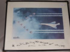 A Print of Concorde and the Red Arrows, believed to have the original signatures from the pilots.