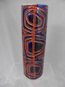 A Large Poole Pottery Pillar Vase, with modernist geometric design, approx 40 cms