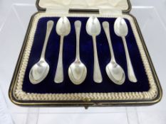 A Set of Solid Silver Coffee Spoons, Sheffield hallmark, dated 1906/7 m.m possibly Joseph Rogers.