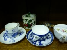 Miscellaneous Porcelain, including an antique Villeroy Boch Dresden compote jar, two blue and white