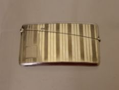 A Solid Silver Engine Turned Card Case, Chester hallmark, dated 1904/5, m.m S.B & LP.