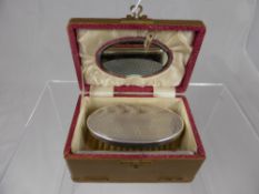 A Solid Silver Travelling Grooming Set, London hallmark, dated 1868/ 69, presented in a velvet