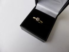 A Lady`s 9 ct Yellow Gold Solitaire Diamond Ring approx 15 cts, size L, approx wt 1.7 gms.