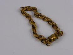 A 14 ct Gold Tested Multi Link Bracelet, the bracelet having turquoise barrel clasp, 20 cm long,