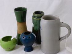 A Quantity of Miscellaneous Pottery, including a German Stein, West German Vase, Studio Pottery