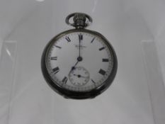 A gentleman`s solid silver cased Waltham Pocket Watch, Birmingham hallmark, mm A L D.